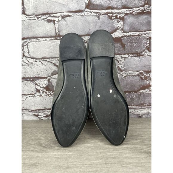 AGL Grommet Gray Suede Leather Studded Pointed Toe Flats Women’s Sz 38EU/7.5M US - Picture 6 of 16
